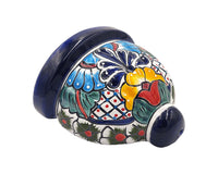 Thumbnail for Mexican Talavera Wall Planter Pot - Hand Painted Wall Planter Dark Blue Trim