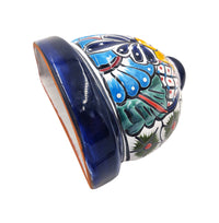 Thumbnail for Mexican Talavera Wall Planter Pot - Hand Painted Wall Planter Dark Blue Trim