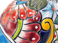 Thumbnail for Mexican Talavera Wall Planter Pot - Hand Painted Wall Planter Light Blue Trim