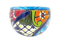 Thumbnail for Mexican Talavera Bule Planter Pot Hand Painted - Light Blue Trim