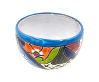 Thumbnail for Mexican Talavera Bule Planter Pot Hand Painted - Light Blue Trim
