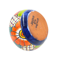 Thumbnail for Mexican Talavera Hand Painted Flower Vase - Traditional Mexican Decorative Florero for Home Décor With Dark Blue Trim