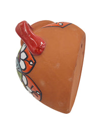 Thumbnail for Mexican Talavera Terracotta Cubanito Wall Planter Pot, Hand Painted Traditional Maceta de Pared for Home & Garden Décor - Red Trim