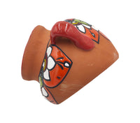 Thumbnail for Mexican Talavera Terracotta Cubanito Wall Planter Pot, Hand Painted Traditional Maceta de Pared for Home & Garden Décor - Red Trim