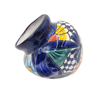 Thumbnail for Mexican Talavera Cubanito Wall Planter Pot, Hand Painted Traditional Maceta de Pared for Home & Garden Décor - Dark Blue Trim