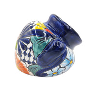 Thumbnail for Mexican Talavera Cubanito Wall Planter Pot, Hand Painted Traditional Maceta de Pared for Home & Garden Décor - Dark Blue Trim