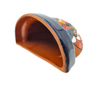 Thumbnail for Terracotta Wall Planter Pot - Hand Painted Mexican Talavera - Dark Blue Trim