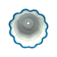 Thumbnail for Mexican Talavera Scalloped Corona Rim Planter Planter Pot Hand Painted - Light Blue Trim