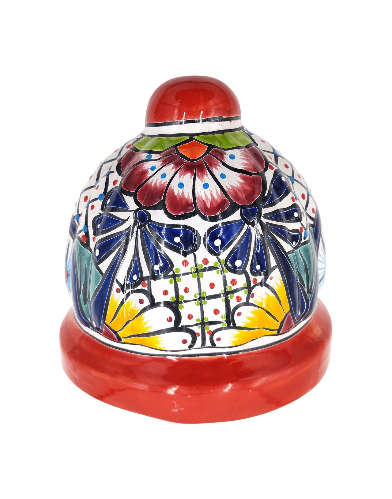 Mexican Talavera Wall Planter Pot - Hand Painted Wall Planter Red Trim