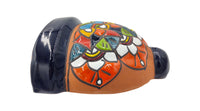 Thumbnail for Terracotta Wall Planter Pot - Hand Painted Mexican Talavera - Dark Blue Trim