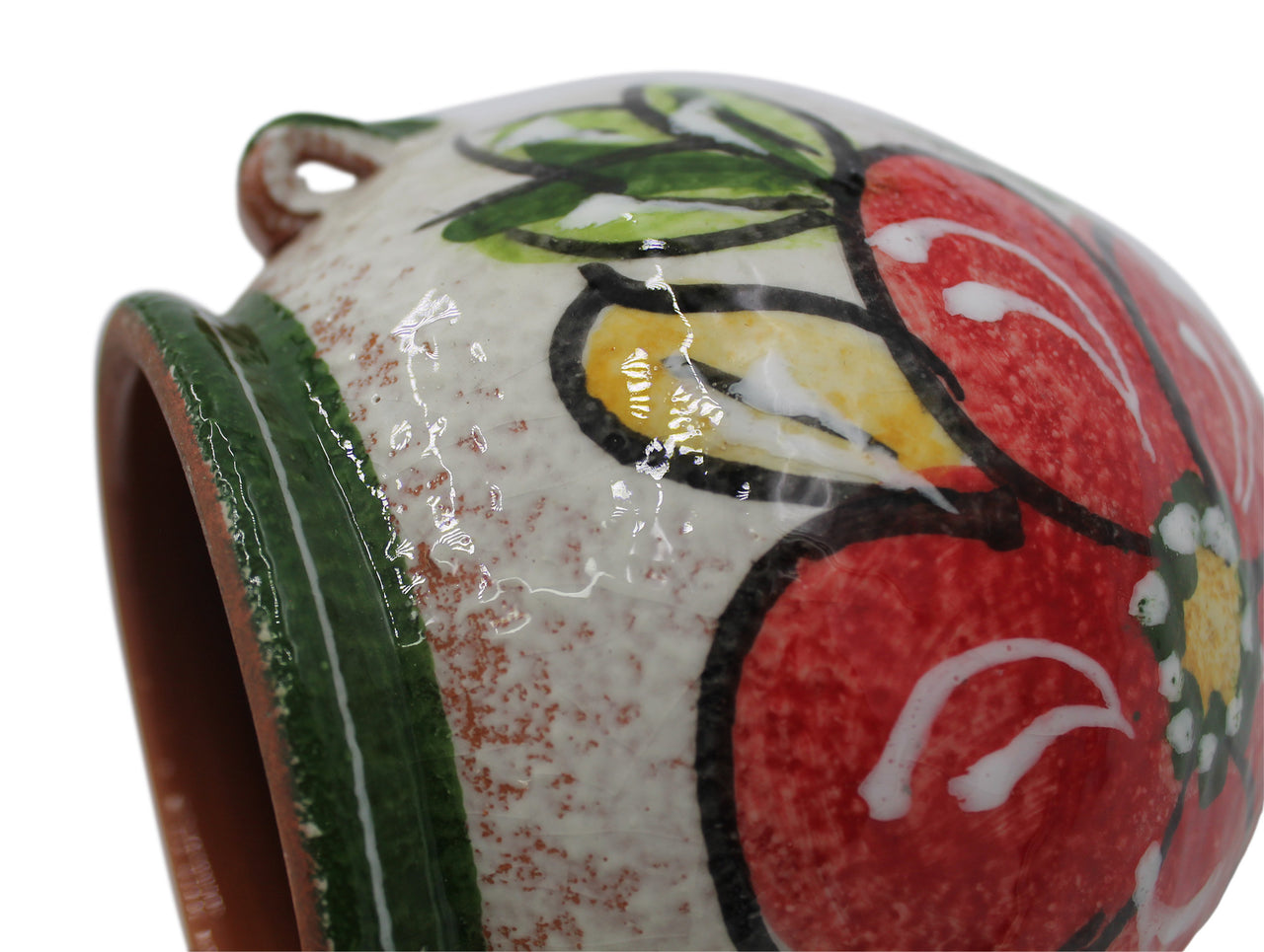 Wall Planter - Spanish Orza (Green Design) - Hand Painted in Spain