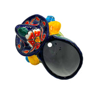 Thumbnail for Mexican Talavera Siesta Planter Pot (Sleeping Farmer) Hand Painted - VARIABLE COLOR TRIM
