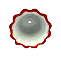 Thumbnail for Mexican Talavera Scalloped Corona Rim Planter Planter Pot Hand Painted - Red Trim