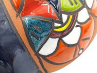 Thumbnail for Terracotta Wall Planter Pot - Hand Painted Mexican Talavera - Dark Blue Trim