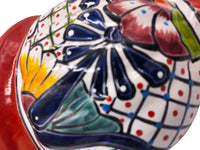 Thumbnail for Mexican Talavera Wall Planter Pot - Hand Painted Wall Planter Red Trim