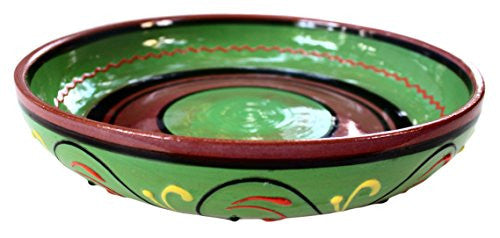 Terracotta hand painted serving dish - Green - from Cactus Canyon Ceramics