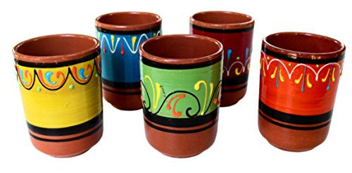 Terracotta drinking cups - hand painted in Spain from Cactus Canyon Ceramics
