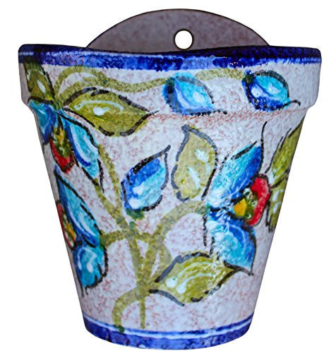 Wall pot hand painted in Spain - Blue Corazon