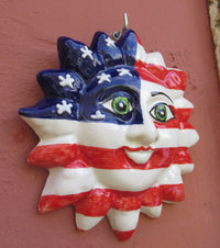 Thumbnail for Mr. 4th of July Sun! - Ceramic Sun Hand Painted In Spain
