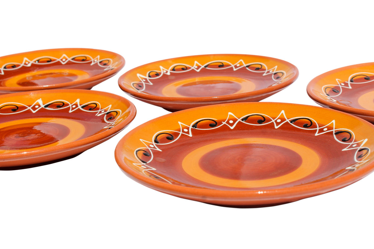 Spanish Sunset Salad Plates, Set of 5 - Hand Painted From Spain