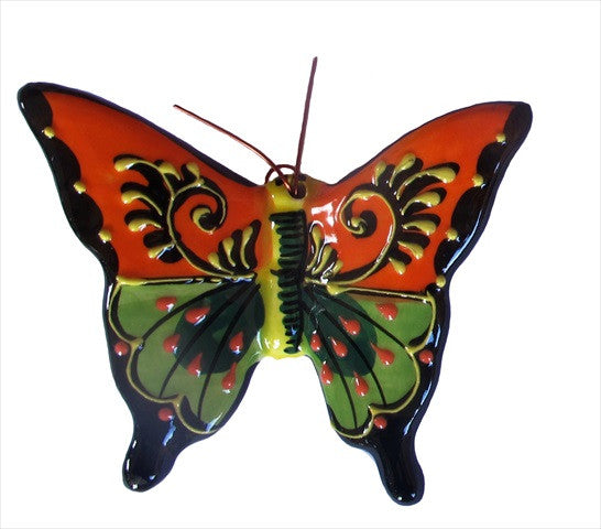 Set of 4 Small Ceramic Butterfly Wall Hangers - Hand Painted From Spain