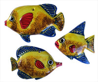 Thumbnail for Ceramic Fish Wall Hangers - Set of 3 Shapes (Dory Blue) - Hand Painted From Spain