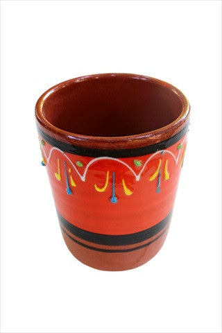 Terracotta Cups, Set of 5 - Hand Painted From Spain