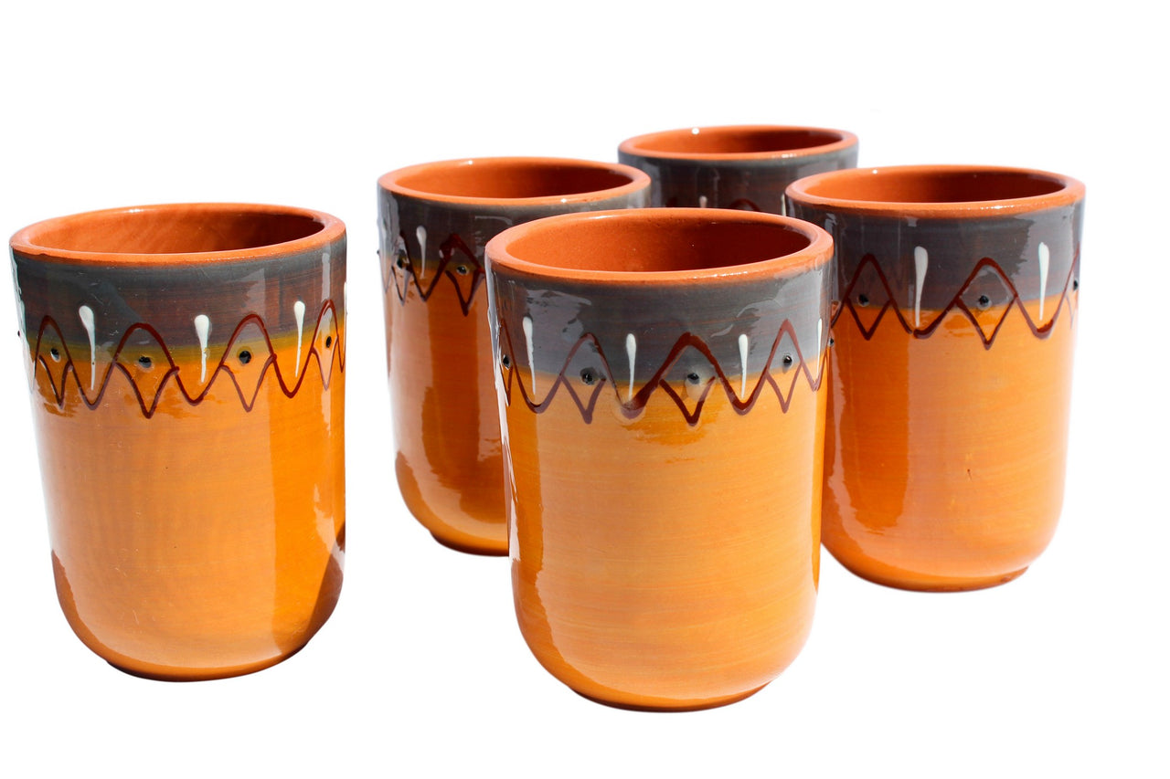 Sevilla Cups, Set of 5 - Hand Painted From Spain
