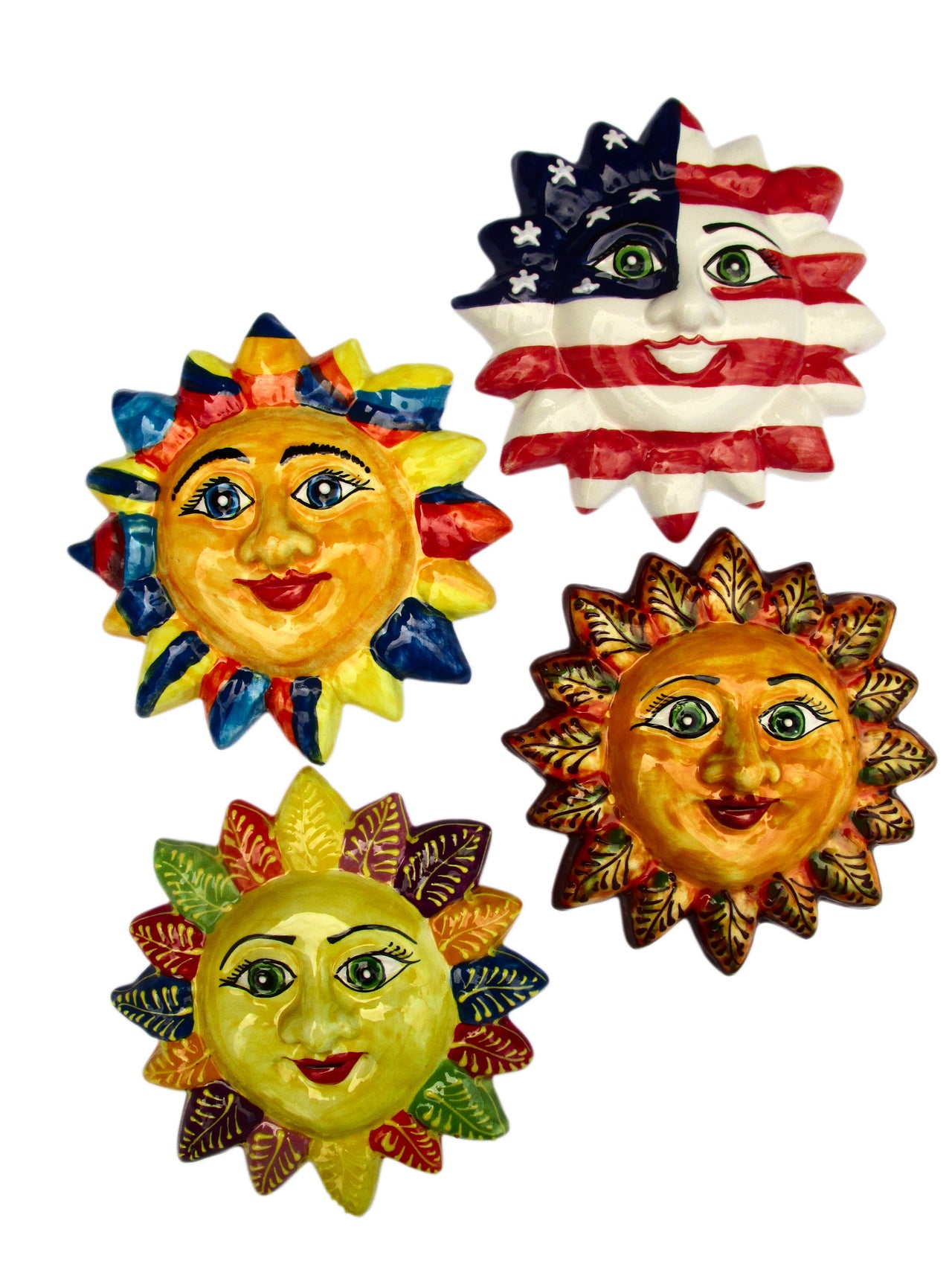 Mr. 4th of July Sun! - Ceramic Sun Hand Painted In Spain