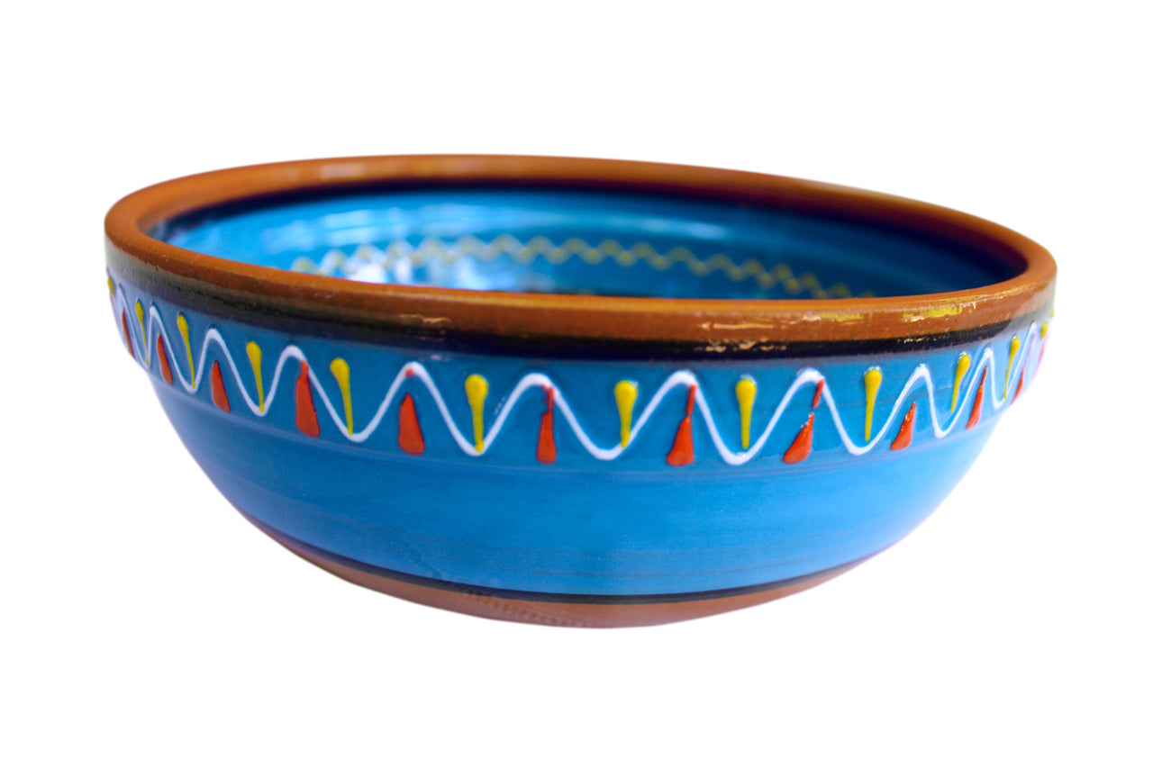 Terracotta Blue, Deep Serving Dish - Hand Painted From Spain