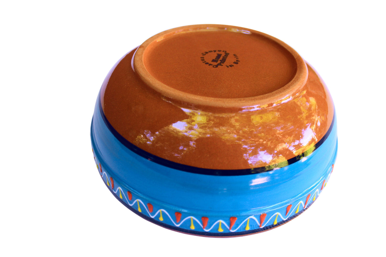 Terracotta Blue, Deep Serving Dish - Hand Painted From Spain