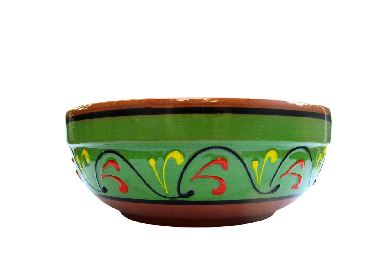 Terracotta Green, Deep Serving Dish - Hand Painted From Spain