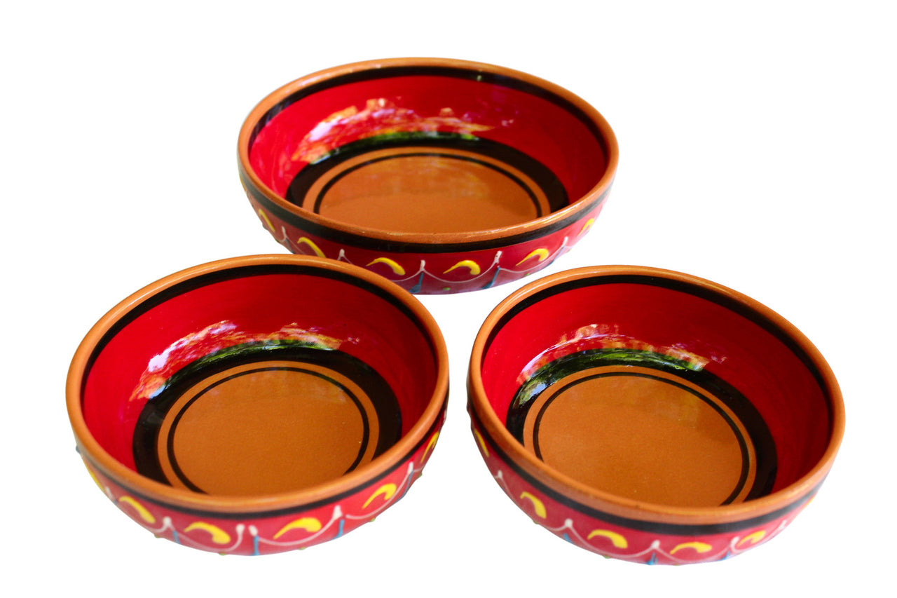 Terracotta Red - Festive Set - Hand Painted From Spain