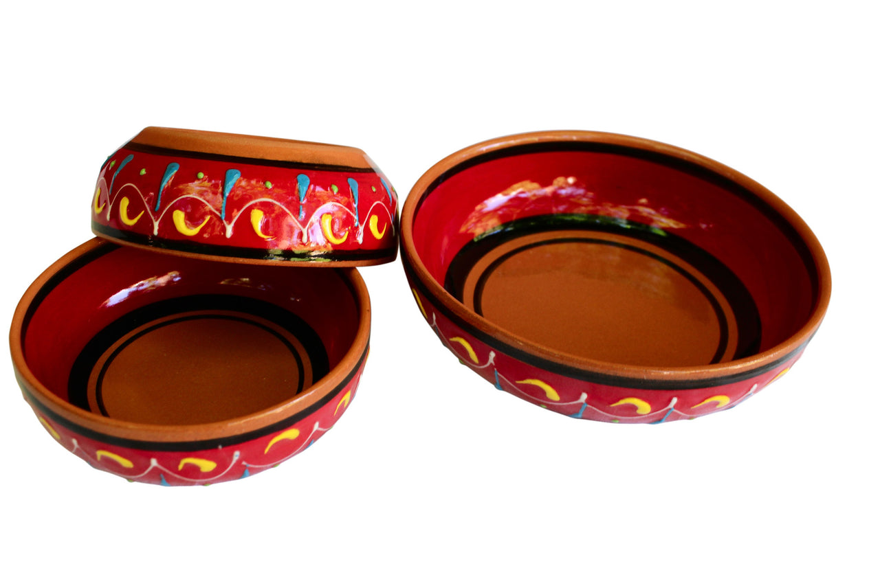 Terracotta Red - Festive Set - Hand Painted From Spain