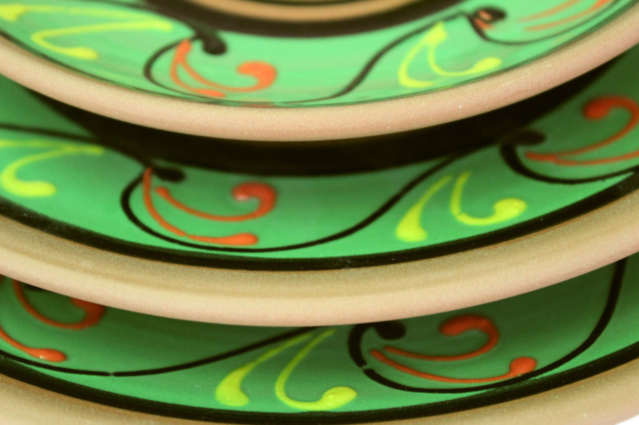 Terracotta Salad Plates, Set of 5 - Hand Painted From Spain