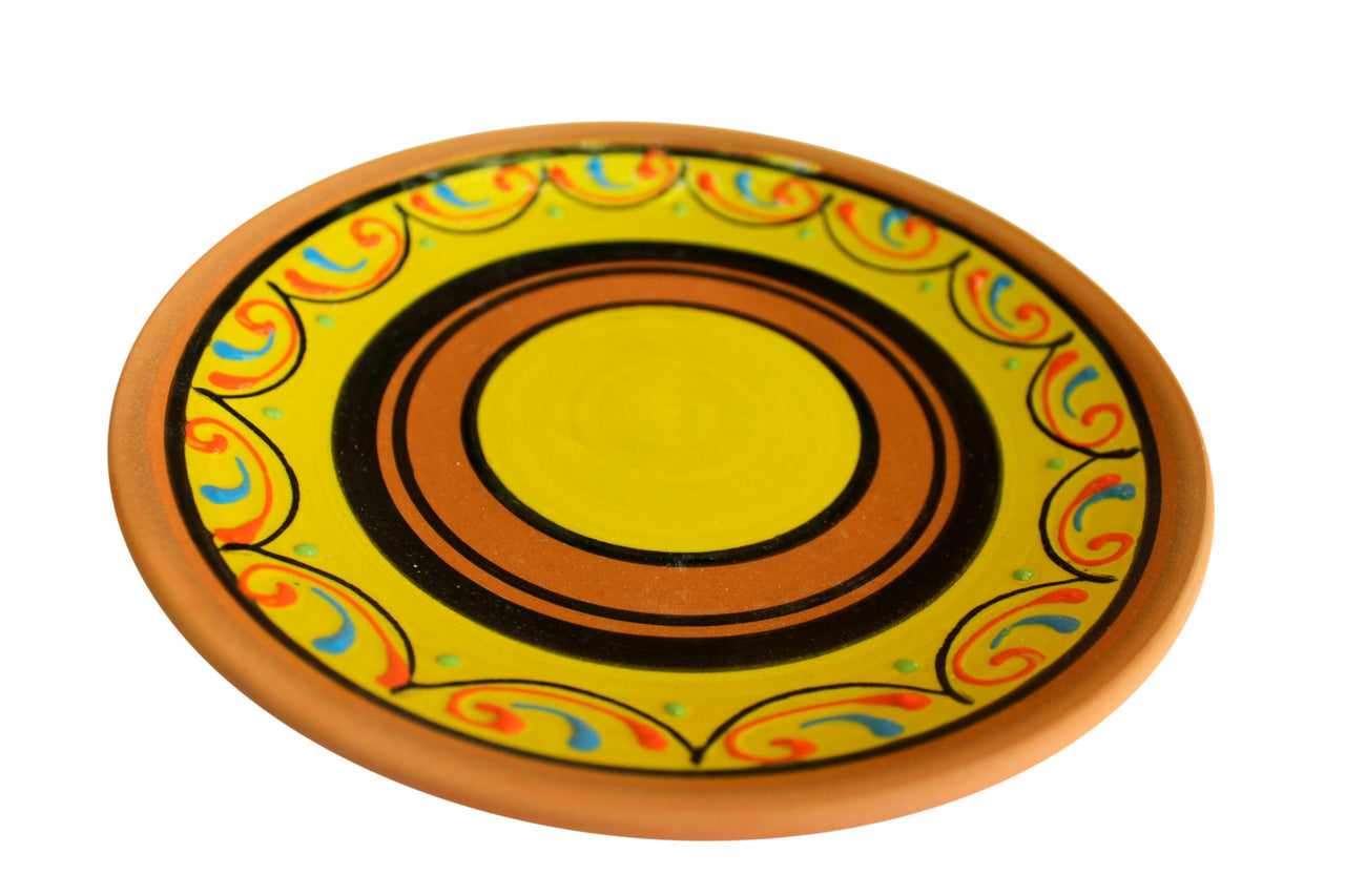 Terracotta Salad Plates, Set of 5 - Hand Painted From Spain