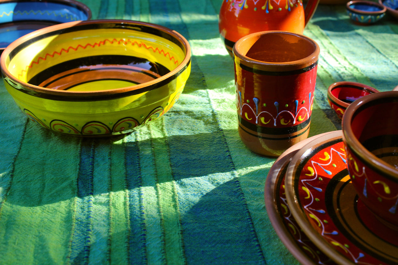 Terracotta Green, Deep Serving Dish - Hand Painted From Spain