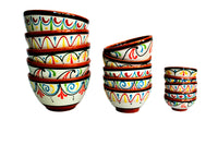 Thumbnail for Terracotta White Breakfast Bowls, Set of 5 - Hand Painted From Spain
