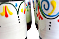 Thumbnail for Terracotta White Cups, Set of 5 - Hand Painted From Spain