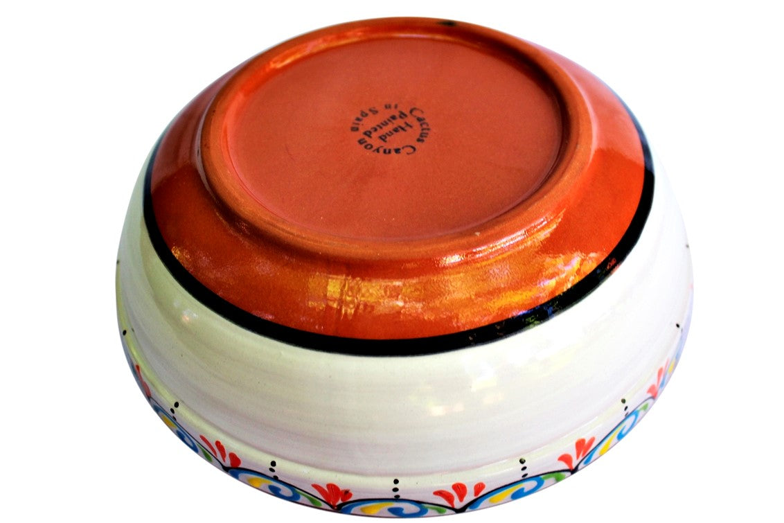 Terracotta White, Deep Serving Dish - Hand Painted From Spain