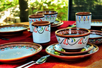 Thumbnail for Terracotta White Cups, Set of 5 - Hand Painted From Spain