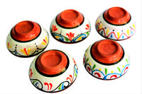 Thumbnail for Terracotta White Mini-bowl Set of 5 - Hand Painted From Spain