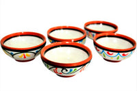 Thumbnail for Terracotta White Mini-bowl Set of 5 - Hand Painted From Spain