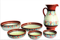 Thumbnail for Terracotta White, Deep Serving Dish - Hand Painted From Spain