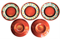 Thumbnail for Terracotta White Tapa Plates Set of 5 - Hand Painted From Spain
