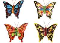 Thumbnail for Set of 4 Small Ceramic Butterfly Wall Hangers (Tropical Colors) - Hand Painted From Spain
