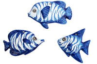Thumbnail for Ceramic Fish Wall Hangers - Set of 3 Shapes (Dory Blue) - Hand Painted From Spain