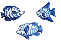 Thumbnail for Ceramic Fish Wall Hangers - Set of 3 Shapes (Dory Blue) - Hand Painted From Spain