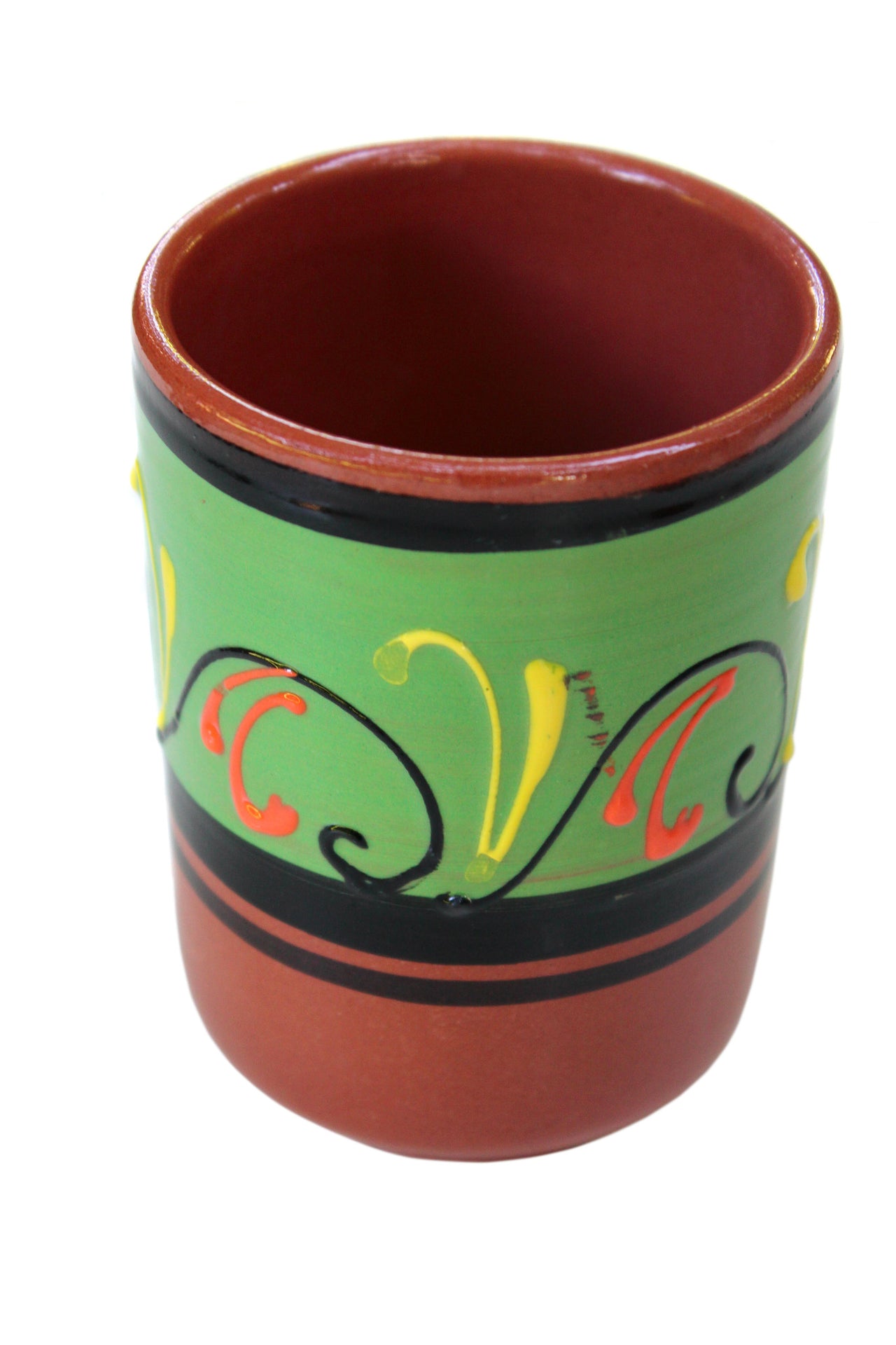 Terracotta Cups, Set of 5 - Hand Painted From Spain