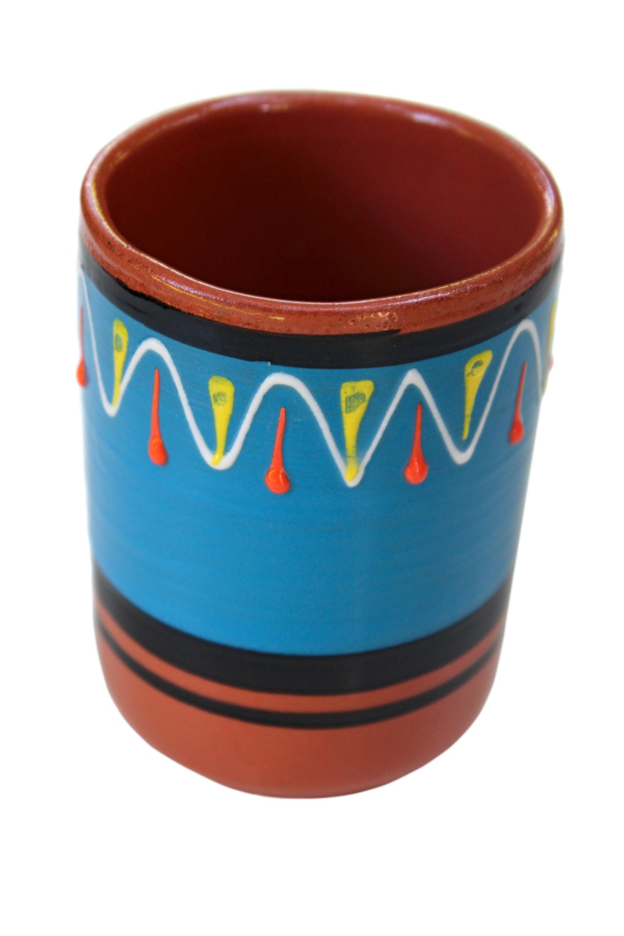 Terracotta Cups, Set of 5 - Hand Painted From Spain